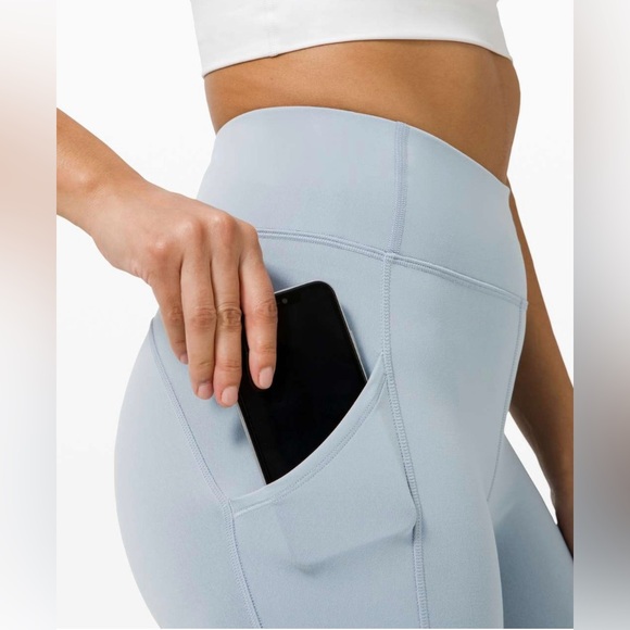 Lululemon Invigorate High Rise Tights Leggings 25” With Pockets Chambray Size 2 - Picture 3 of 12